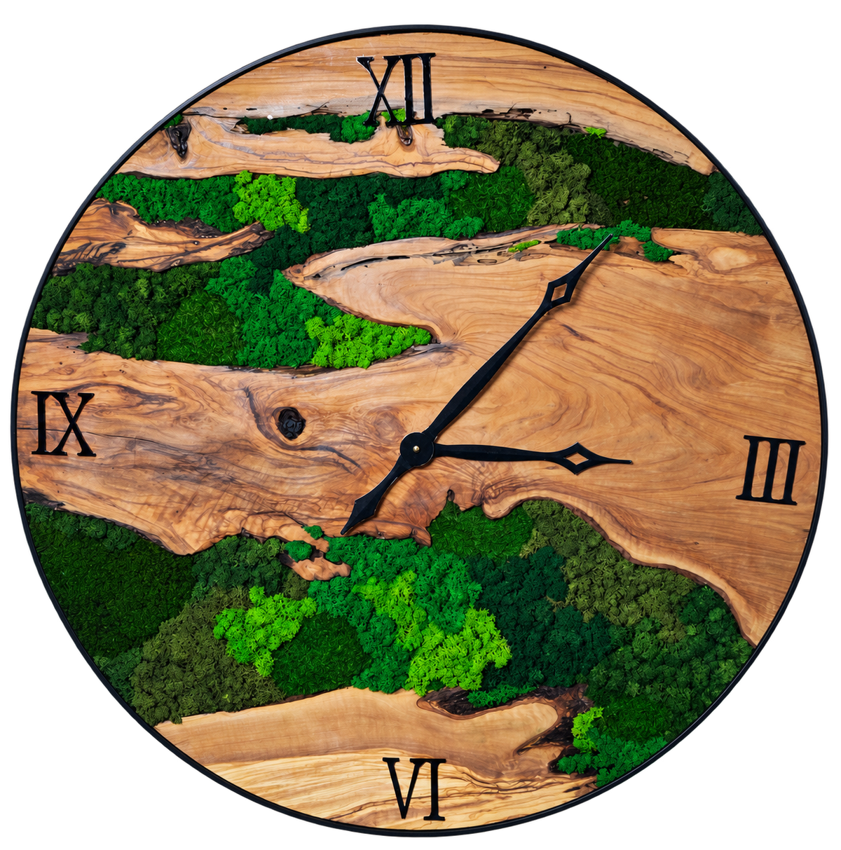 Horizontal Grain Moss Clock
