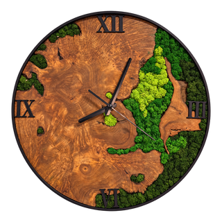 Burlwood Moss Clock